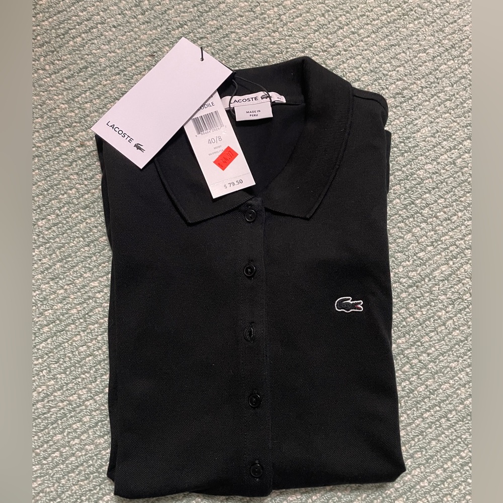 Lacoste brand new black collared tank
